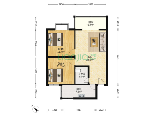 祥苑(成华) 2室1厅1卫 75平方