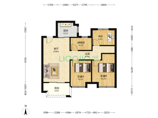 大汉春和云境 3室1厅0卫 81平方