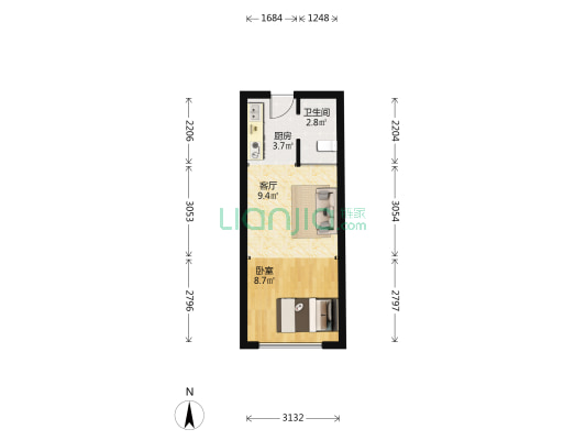 MR.91公馆 1室1厅1卫 38平方