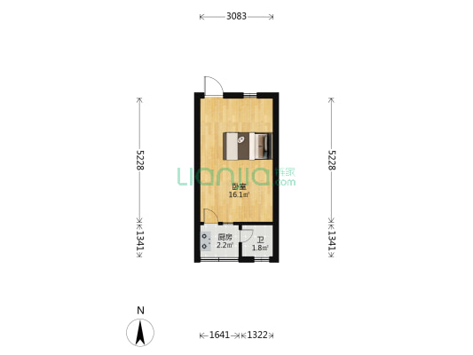 海鄂苑 1室0厅1卫 26平方