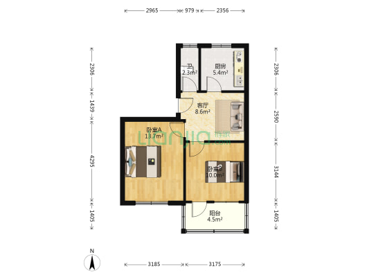 税务局农贸路小区 2室1厅1卫 55平方
