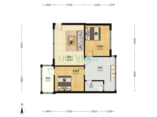 川西分公司圣油小区 2室1厅1卫 71平方