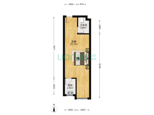 紫金乐章 1室0厅1卫 82平方