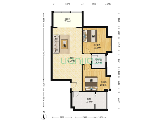 上栖美塾 2室1厅1卫 88平方