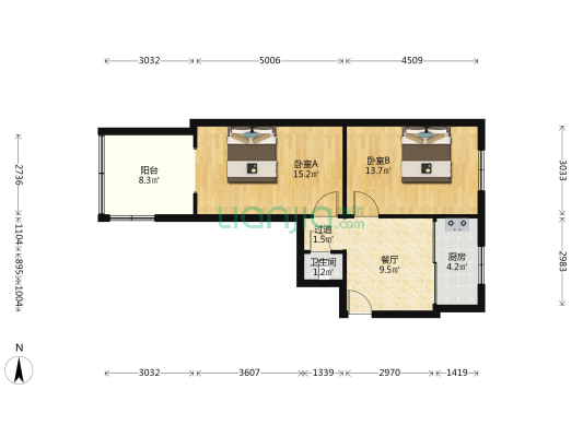 庆记西里 2室1厅1卫 61平方