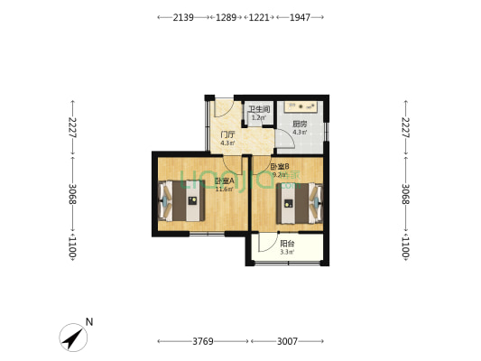 包家巷121号 2室0厅1卫 46平方