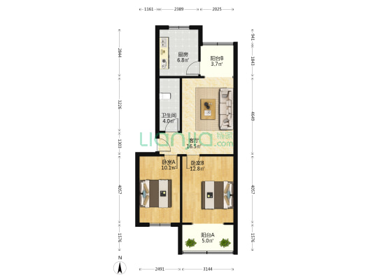 祥和里118号 2室1厅1卫 70平方