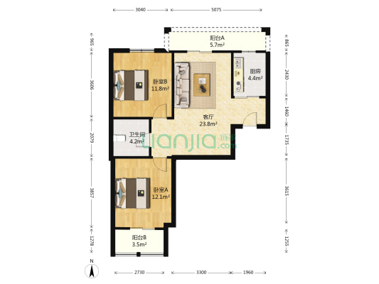 仁合银庭 2室1厅1卫 71平方