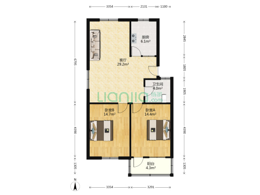 文萃园 2室1厅1卫 84平方