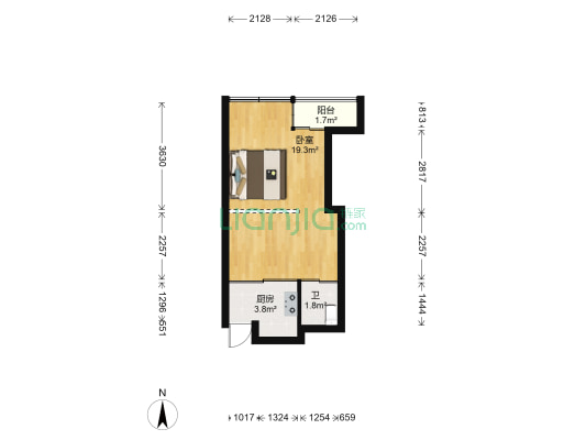 皇家丽晶都市庭园 1室0厅1卫 41平方