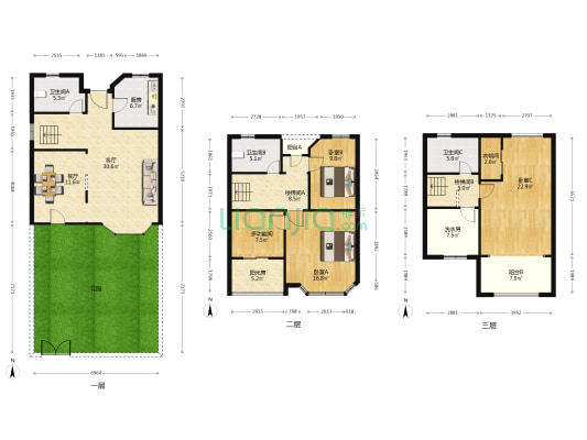 雅阁花园 4室2厅3卫 177平方