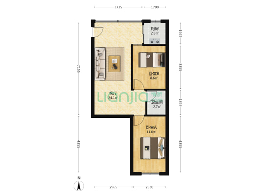 顺景楼(商业大道) 2室1厅1卫 63平方