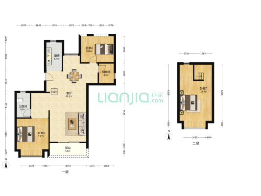 中建桃李九章 3室1厅1卫 134平方