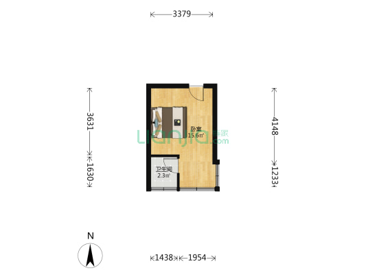 富华新天地 1室0厅1卫 24平方