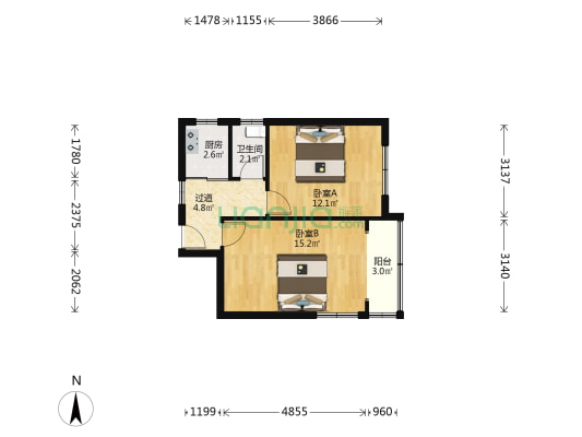 宝钢六村 2室0厅1卫 51平方