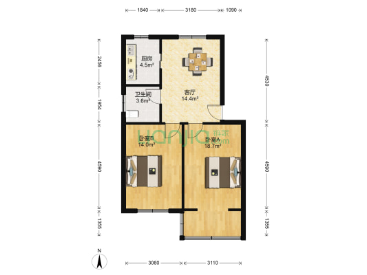 马塍路29号 2室1厅1卫 69平方
