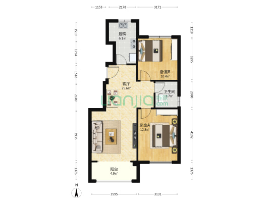 碧桂园忆西湖 2室1厅1卫 89平方