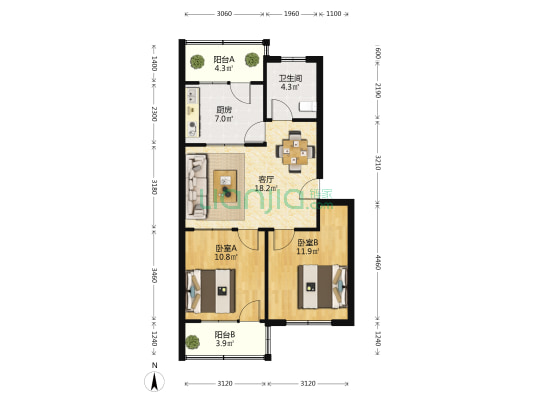 巨力新村 2室1厅1卫 69平方