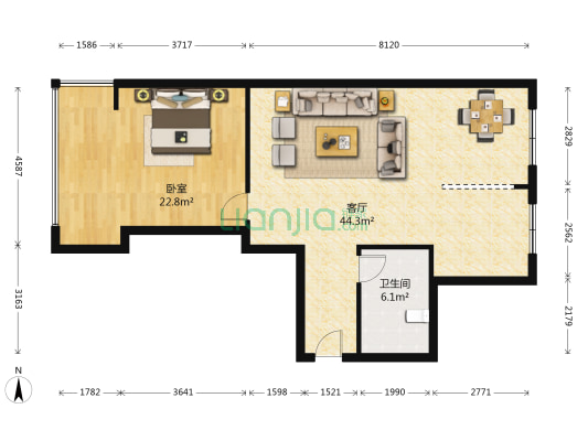 当代美居 1室1厅1卫 78平方