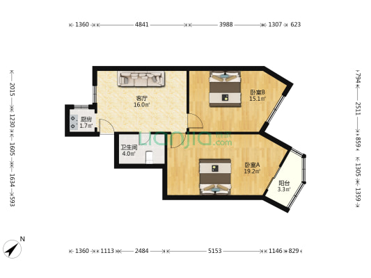 八一路 2室1厅1卫 72平方