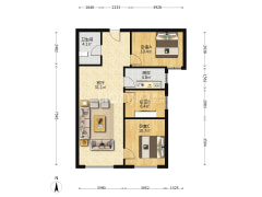 70年产权，南向小三居，中高楼层，采光无遮挡-涿州高铁新干线户型图
