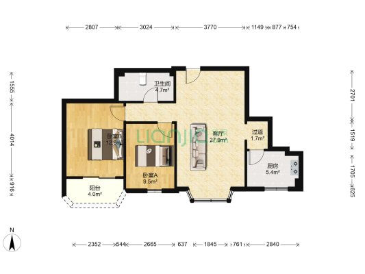华鑫苑 2室1厅1卫 79平方