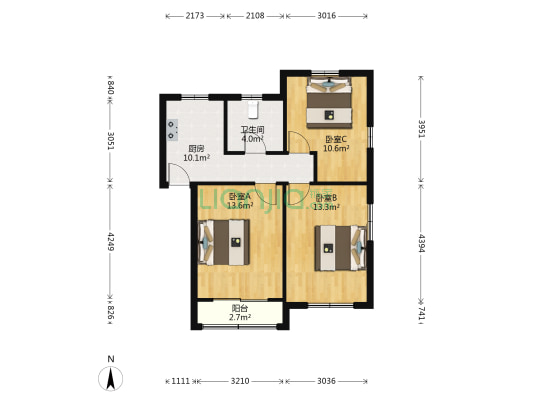 兰秀小区 3室0厅1卫 72平方