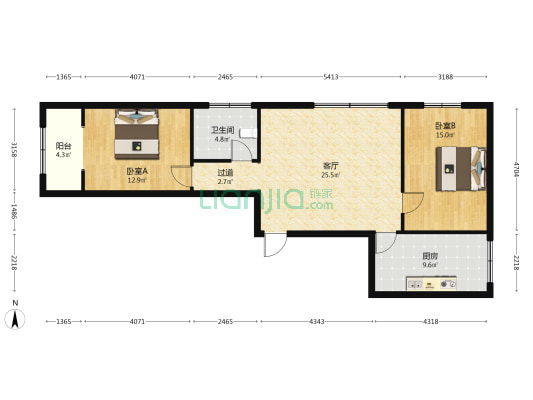 润昌小区 2室1厅1卫 109平方
