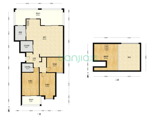 新益大厦 3室1厅2卫 135平方