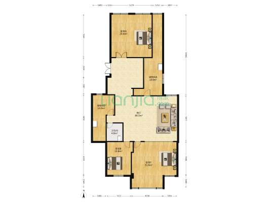 温泉苑 3室1厅1卫 208平方
