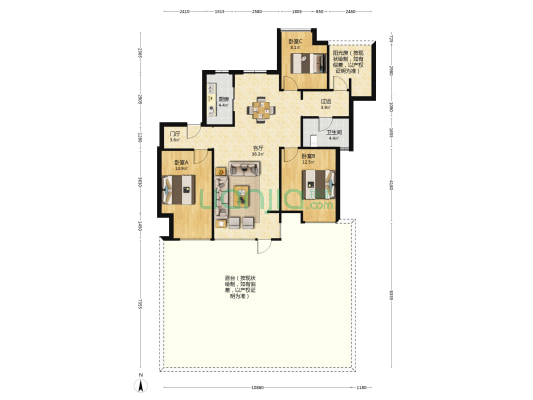 保利熙悦 3室1厅1卫 108平方