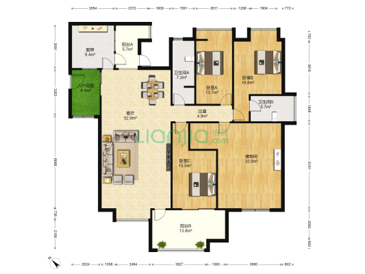文翁华府 3室1厅2卫 236平方