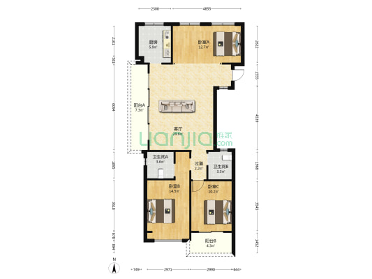 岙桥里 3室1厅2卫 118平方