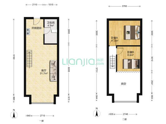 合景睿峰 2室1厅1卫 46平方