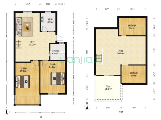 夹浦西村 2室1厅1卫 85平方