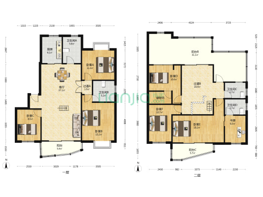 逸景苑 7室1厅4卫 209平方