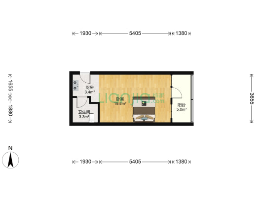 湖滨街十号 1室0厅1卫 67平方
