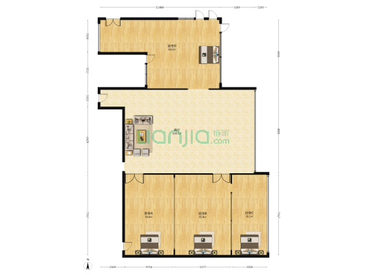 中国盒子商务楼 4室1厅0卫 468平方