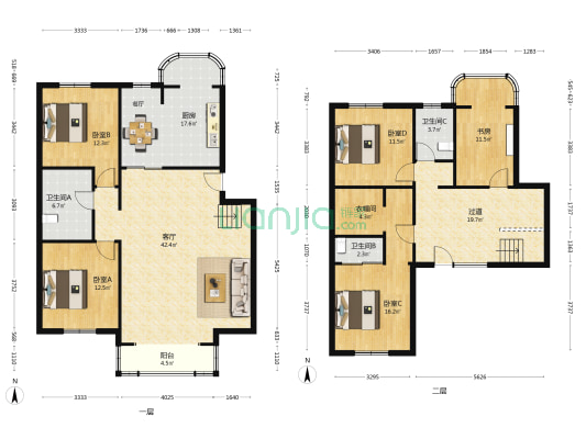 华高苑北区 5室1厅3卫 201平方