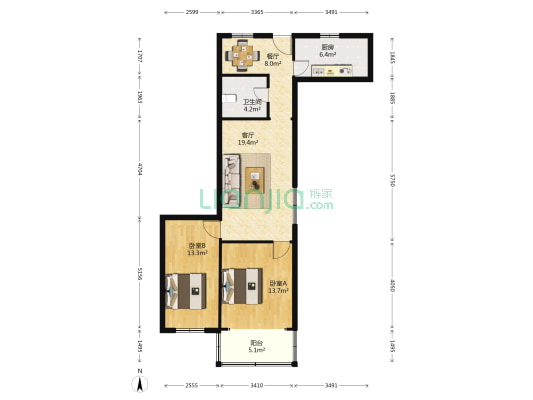 顺达公寓 2室2厅1卫 100平方