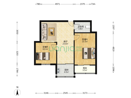 南小巷8号院 2室1厅1卫 72平方