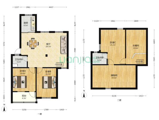 富民坊 3室1厅2卫 78平方