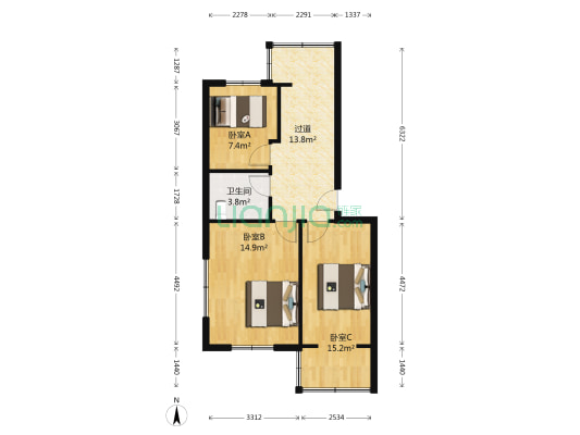 农机校家属楼 3室0厅1卫 74平方