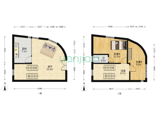 苏溪社区 2室1厅1卫 113平方
