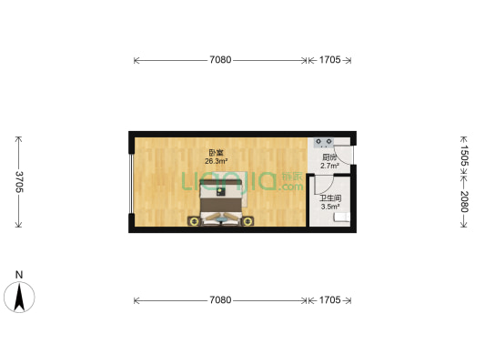 双流·成都华丰食品城 1室0厅1卫 44平方