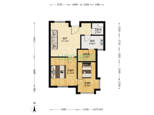 嘉璟华庭 2室1厅1卫 67平方