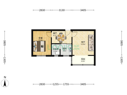 庆丰路11号 1室2厅1卫 51平方