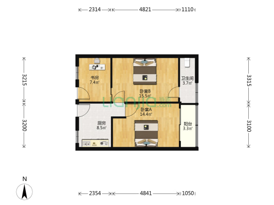仓桥街20号 3室0厅1卫 64平方