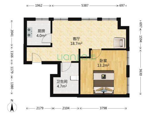 江户雅致 1室1厅1卫 71平方