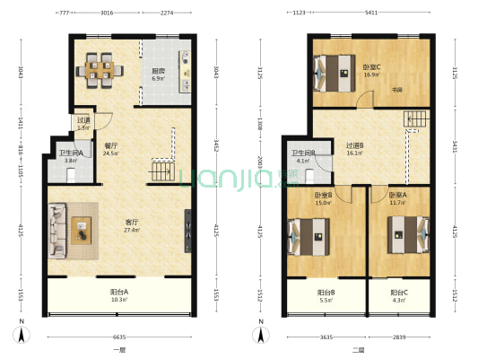 锦苑小区 3室2厅2卫 170平方